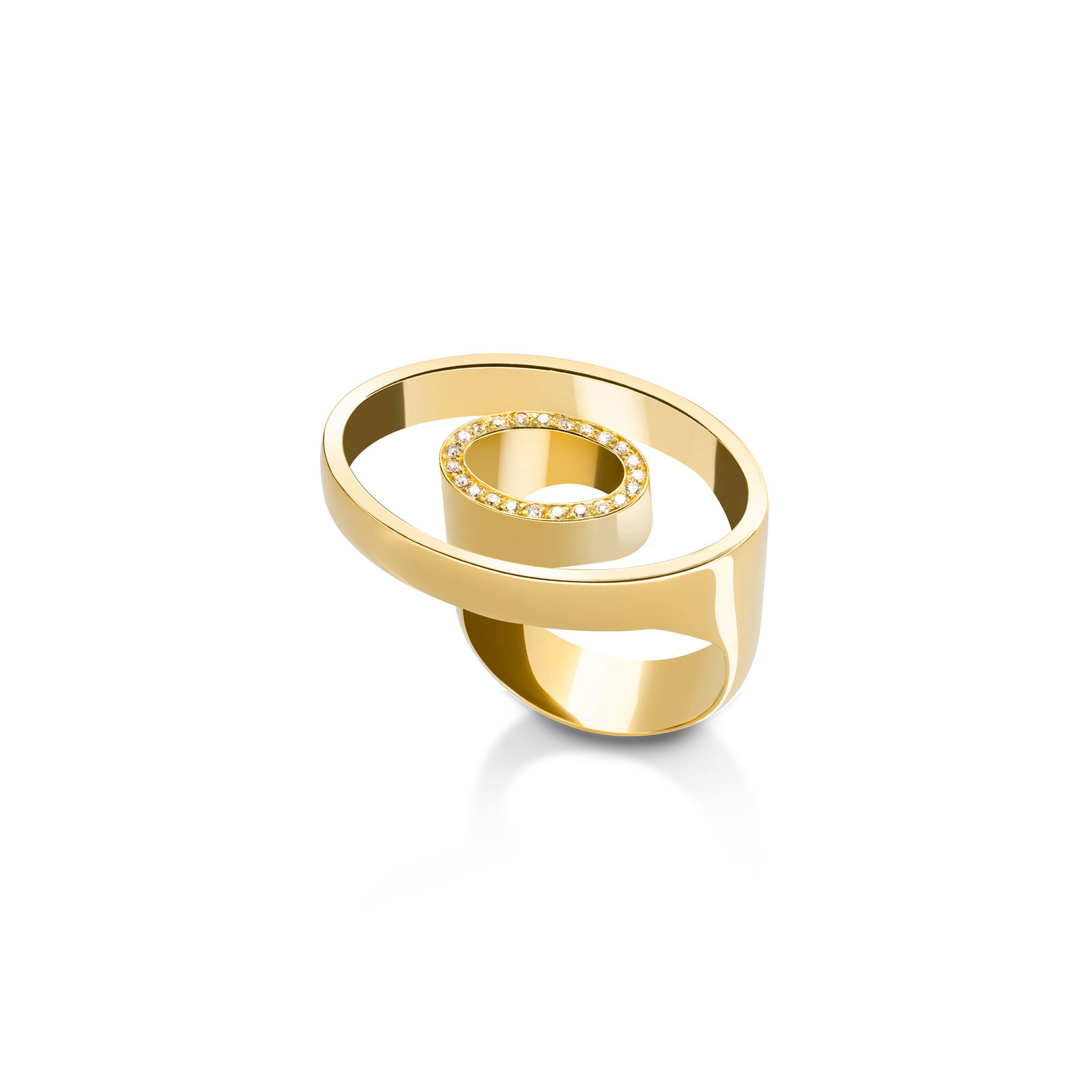 anello geometrico oro giallo torino